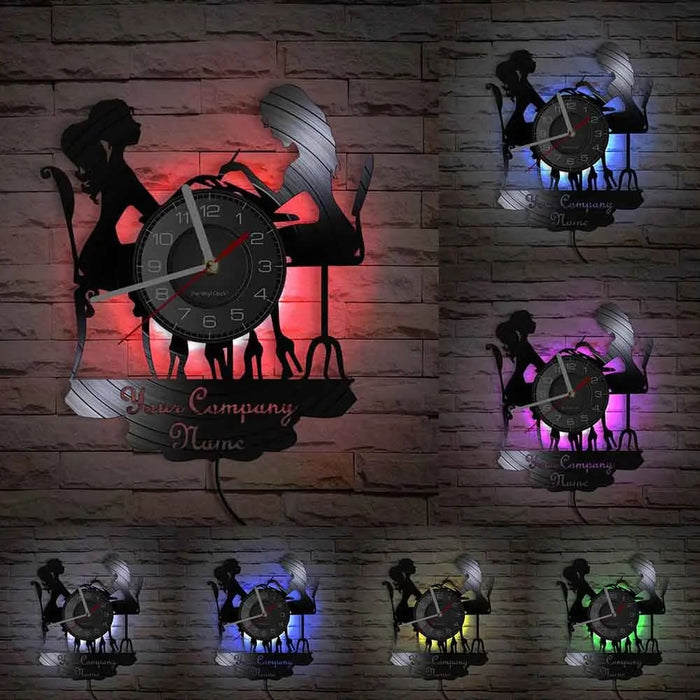 Personalized Spa Salon Vinyl Record Wall Clock