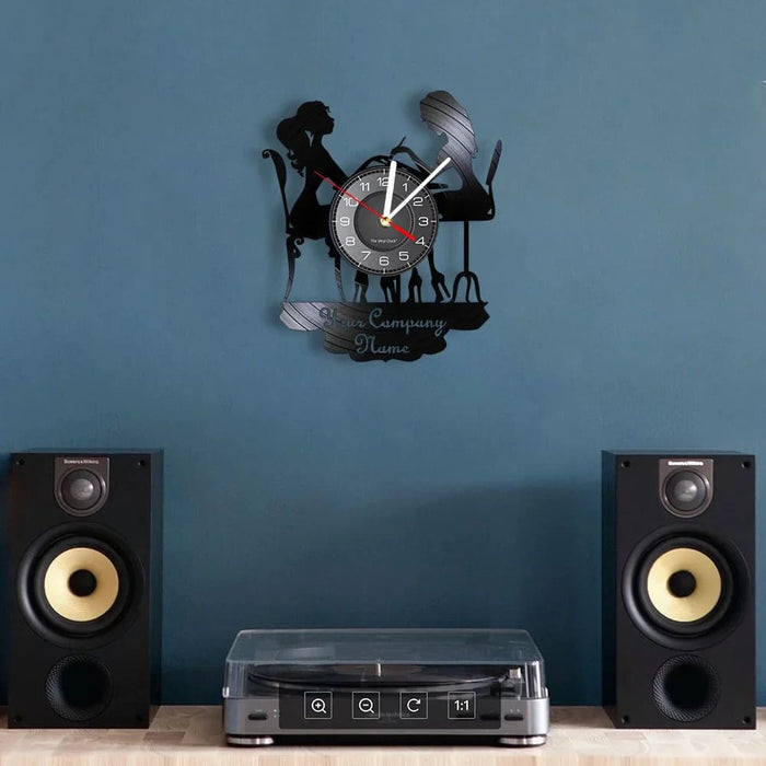 Personalized Spa Salon Vinyl Record Wall Clock