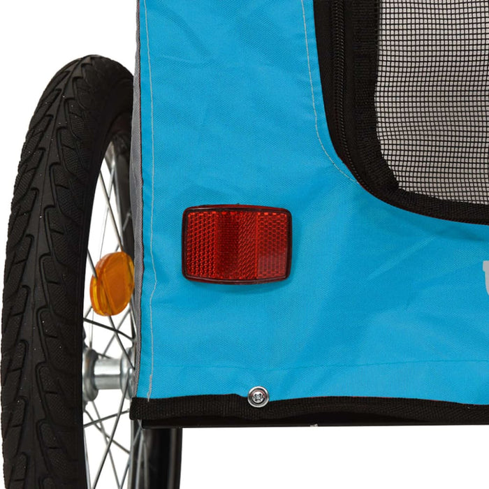 Pet Bike Trailer Blue And Grey Oxford Fabric Iron Ktnlx