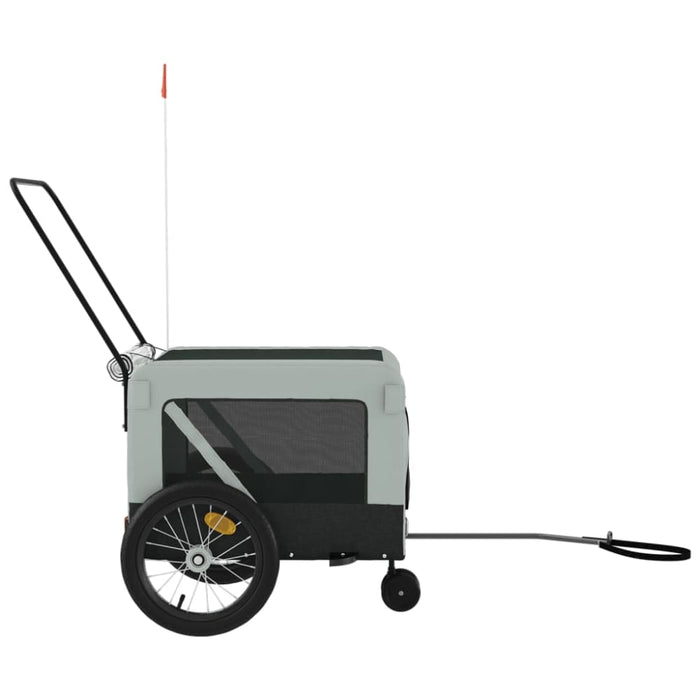 Pet Bike Trailer Grey and Black Oxford Fabric Iron Ktkti