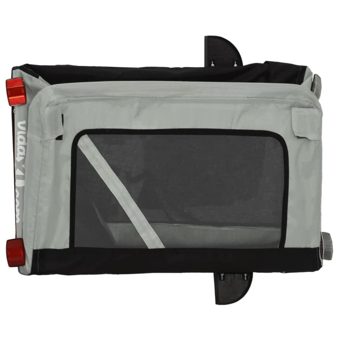 Pet Bike Trailer Grey and Black Oxford Fabric Iron Ktkti