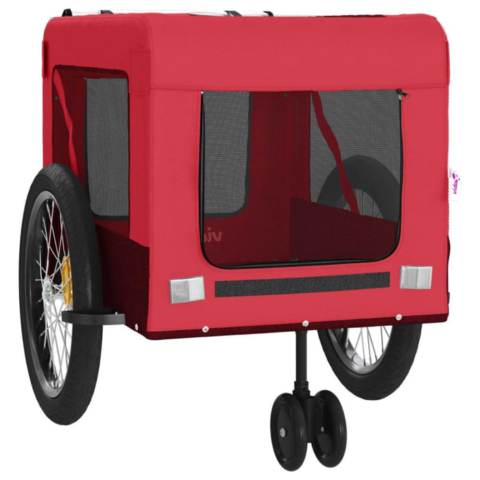 Pet Bike Trailer Red and Black Oxford Fabric Iron Ktkat