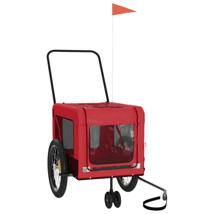 Pet Bike Trailer Red and Black Oxford Fabric Iron Ktkat