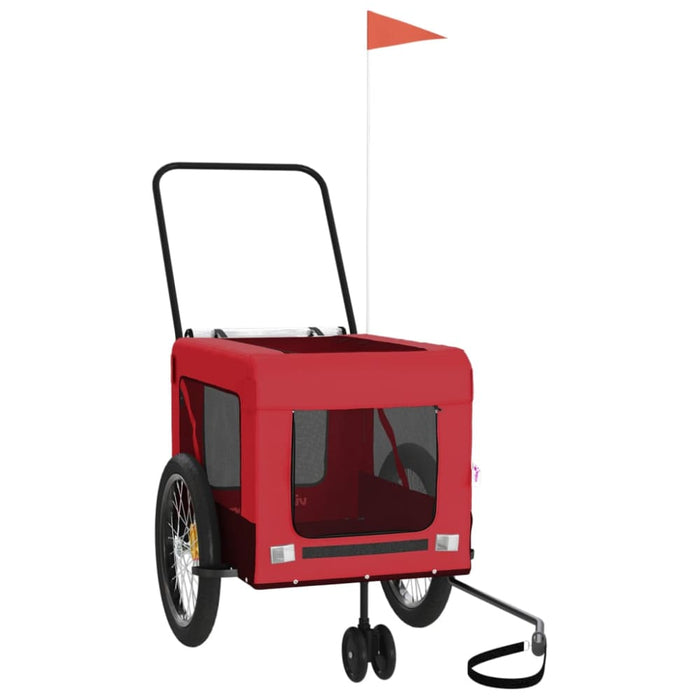 Pet Bike Trailer Red And Black Oxford Fabric Iron Ktkat