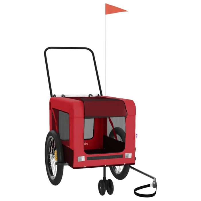 Pet Bike Trailer Red and Black Oxford Fabric Iron Ktkat