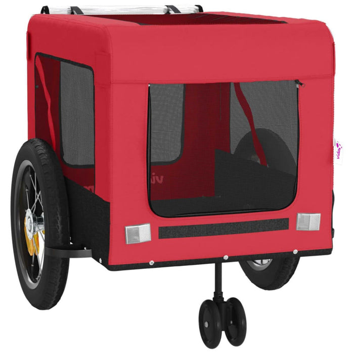 Pet Bike Trailer Red and Black Oxford Fabric Iron Ktkxk