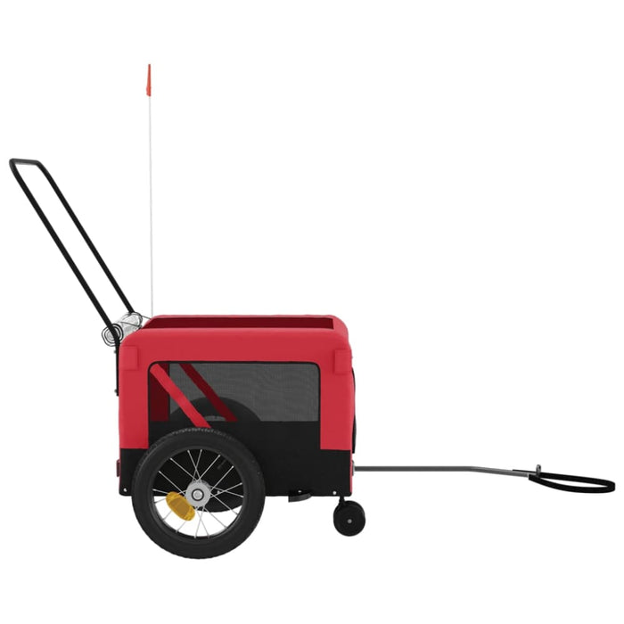 Pet Bike Trailer Red and Black Oxford Fabric Iron Ktkxk