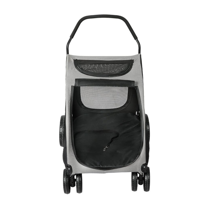 Pet Dog Stroller Pram Carrier Cat Travel Foldable 4 Wheels