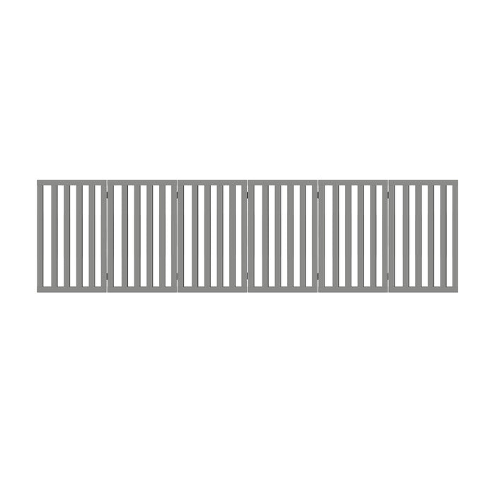 Wooden Pet Gate Dog Fence Grey Safety Stair Barrier Security Door 80Cm