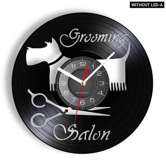 Pet Grooming Vinyl Record Clock