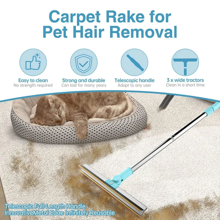 Pet Hair Rake Long Handle Fur Remover