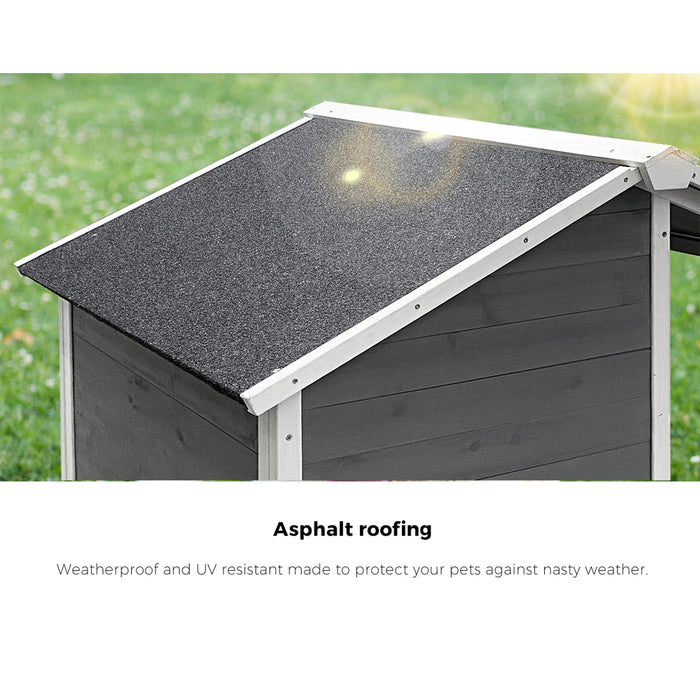 Dog Kennel Kennels House Outdoor Pet Wooden Large Cage Cabin Box Awning