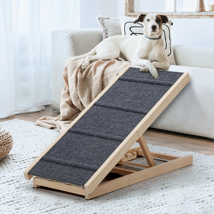 Dog Pet Ramp Adjustable Height Stairs Bed Sofa Car Foldable 100Cm