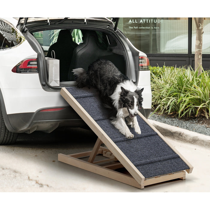 Dog Pet Ramp Adjustable Height Stairs Bed Sofa Car Foldable 100Cm