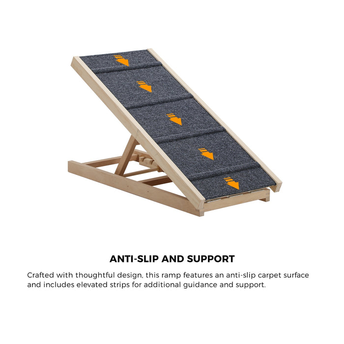 Dog Pet Ramp Adjustable Height Stairs Bed Sofa Car Foldable 100Cm