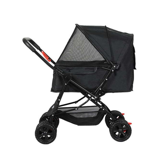 Goslash Picks Pet Stroller Dog Cat Carrier Foldable Black