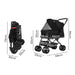 Goslash Picks Pet Stroller Dog Cat Carrier Foldable Black