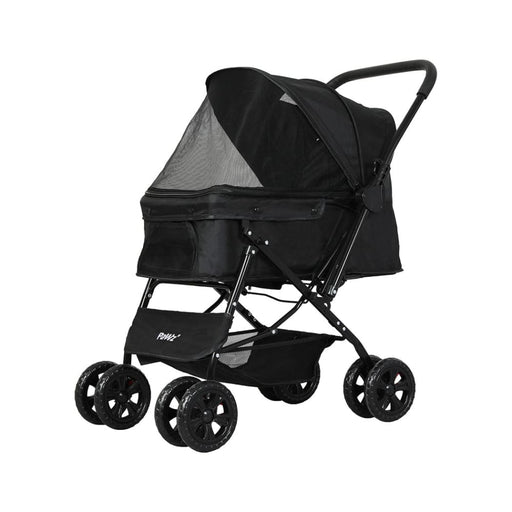 Goslash Picks Pet Stroller Dog Cat Carrier Foldable Black
