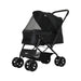 Goslash Picks Pet Stroller Dog Cat Carrier Foldable Black