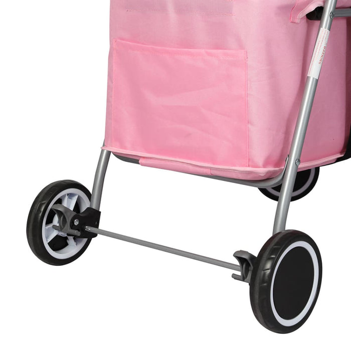 Goslash Picks Pet Stroller Dog Cat Carrier Foldable Pink