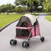 Goslash Picks Pet Stroller Dog Cat Carrier Foldable Pink