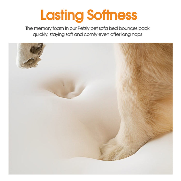 Memory Foam Dog Bed Pet Sofa Calming Bed Washable Removable Grey