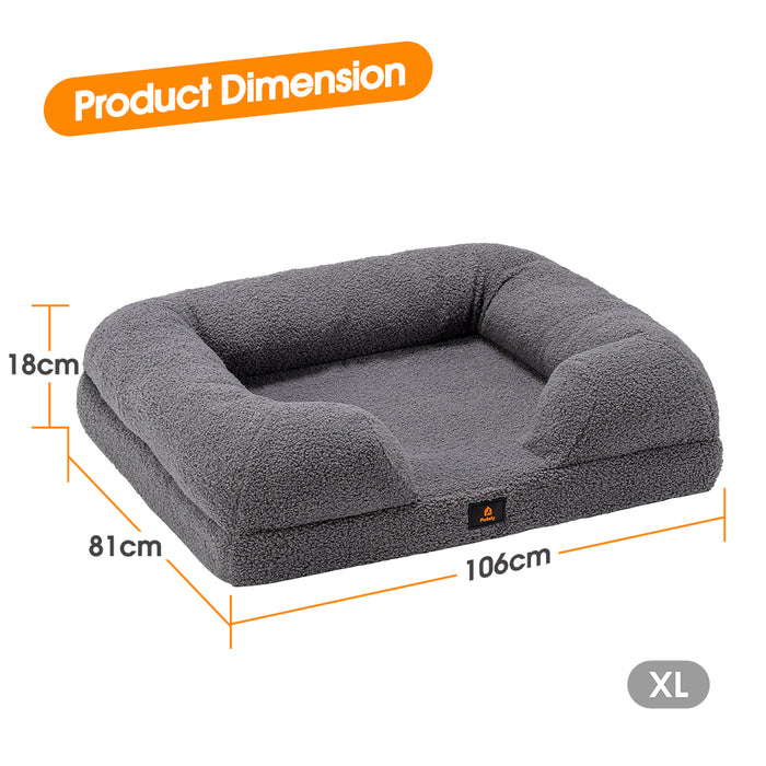 Memory Foam Dog Bed Pet Sofa Calming Bed Washable Removable Grey X Large