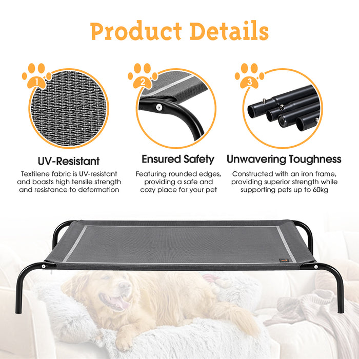 Cooling Elevated Pet Dog Bed Washable Breathable Mesh Heavy Duty Xxl Grey