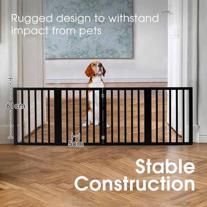 Pet Gate Dog Fence Safety Barrier Security Door 4 Panel 61Cm Black