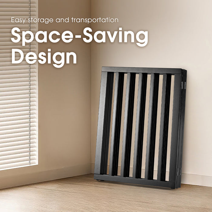 Pet Gate Dog Fence Safety Barrier Security Door 4 Panel 61Cm Black