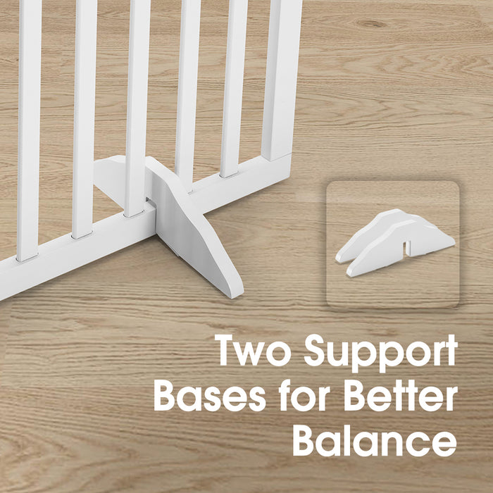 Pet Gate Dog Fence Safety Barrier With Support Feet 6 Panel 80Cm White