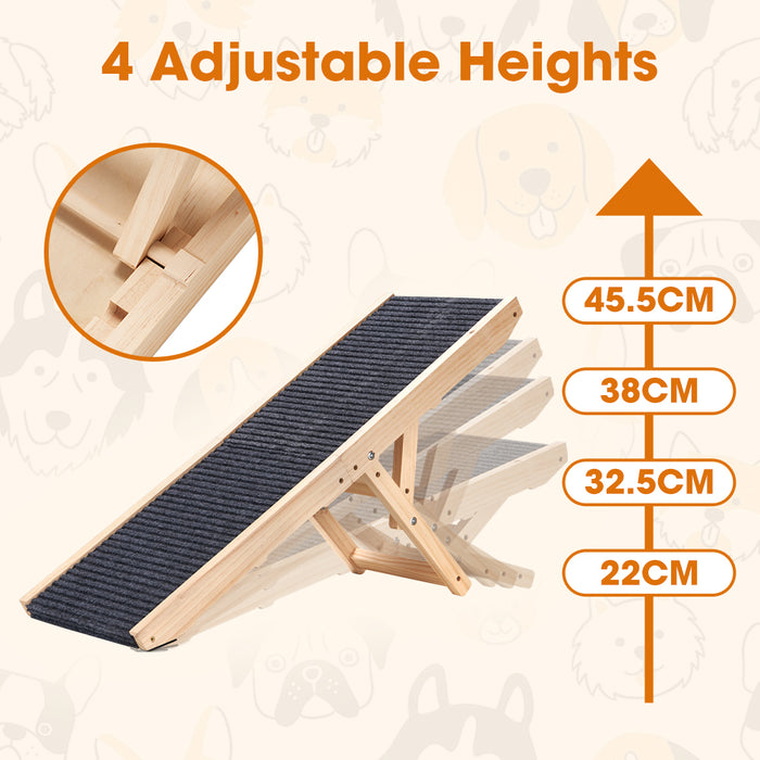 Foldable Dog Ramps Adjustable 4 Heights Pet Ramp Folding Portable Small