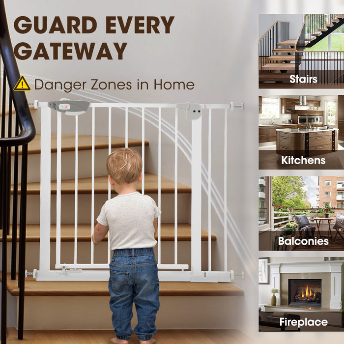 Adjustable Metal Baby Gate With Pressure Mount Fastening Medium