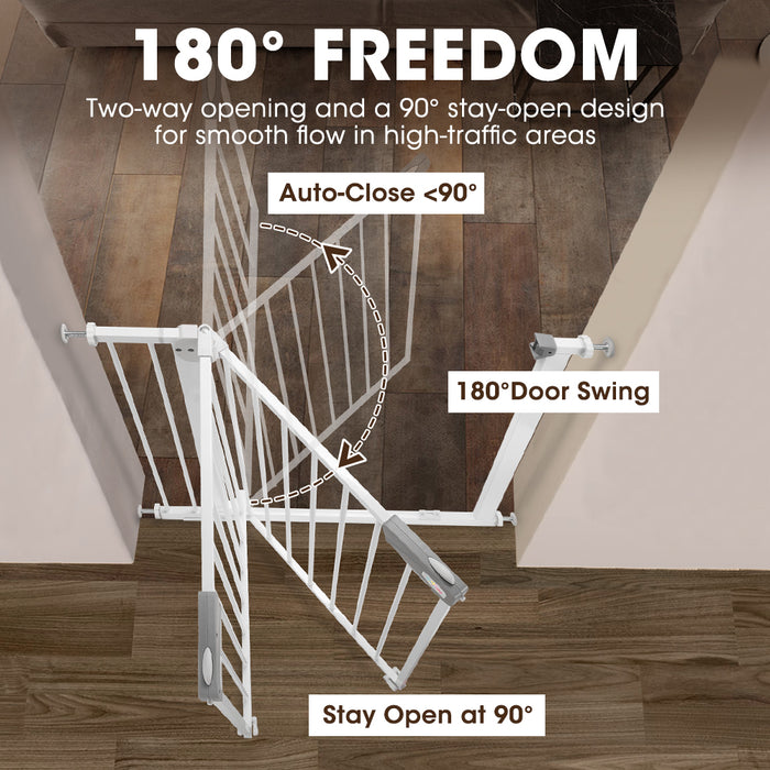 Adjustable Metal Baby Gate With Pressure Mount Fastening Medium