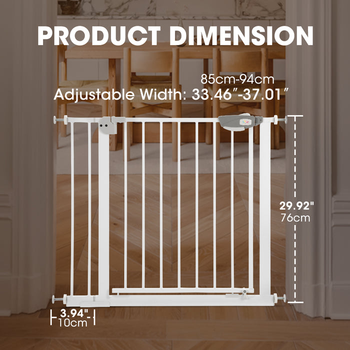 Adjustable Metal Baby Gate With Pressure Mount Fastening Medium
