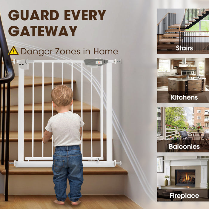 Adjustable Metal Baby Gate With Pressure Mount Fastening Small