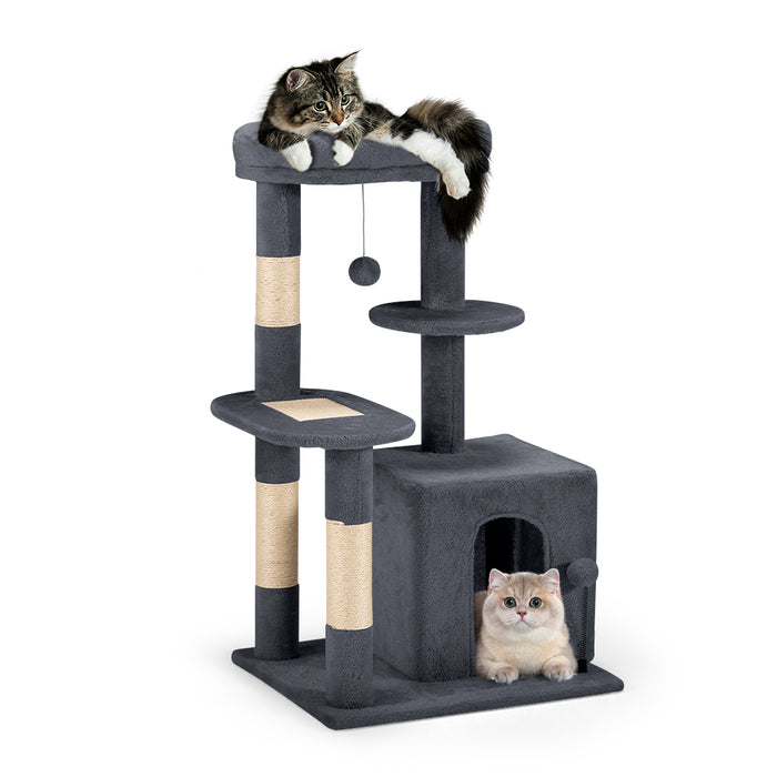 Cat Tree Tower Scratching Post Scratcher Condo Bed House 85Cm Dark Grey