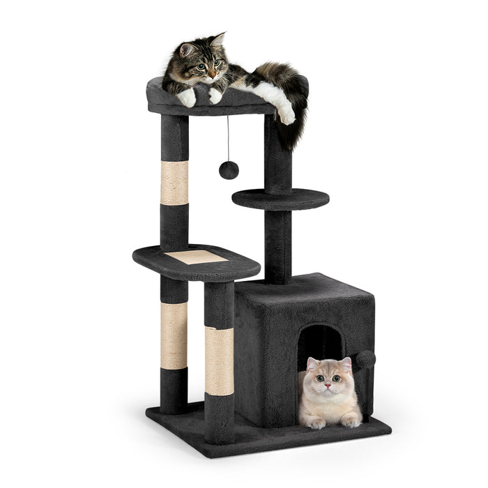 Cat Tree Tower Scratching Post Scratcher Condo Bed House 85Cm Dark Grey