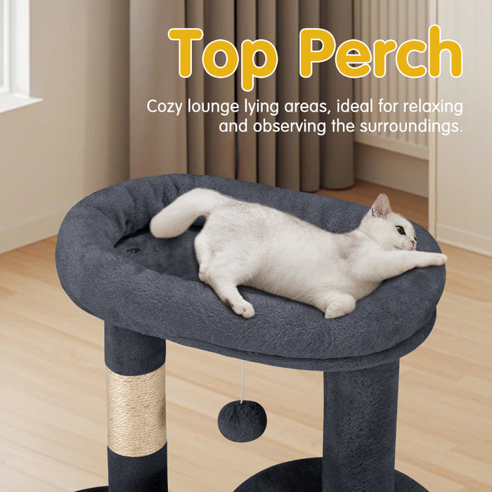 Cat Tree Tower Scratching Post Scratcher Condo Bed House 85Cm Dark Grey