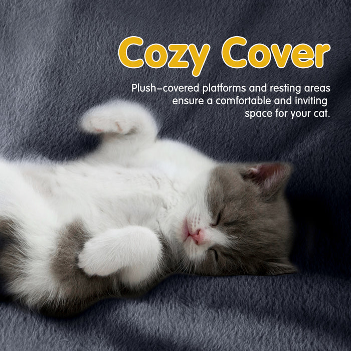 Cat Tree Tower Scratching Post Scratcher Condo Bed House 85Cm Dark Grey