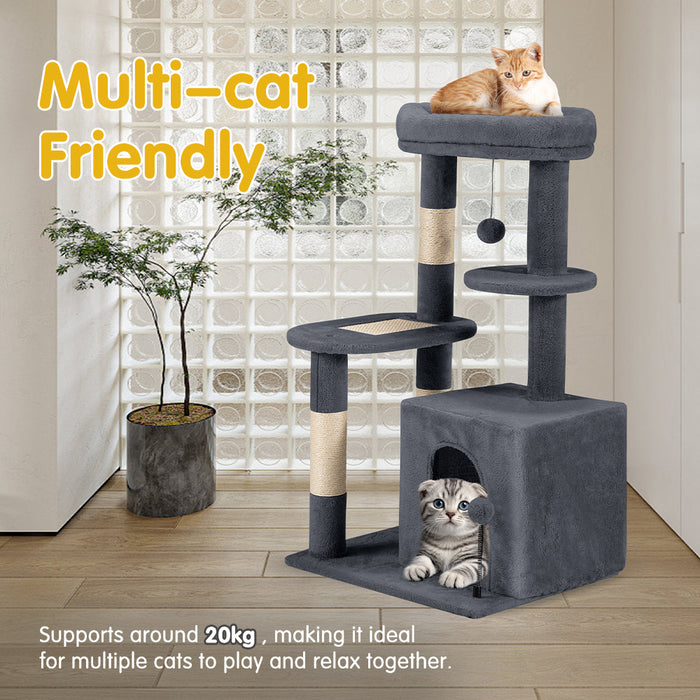 Cat Tree Tower Scratching Post Scratcher Condo Bed House 85Cm Dark Grey