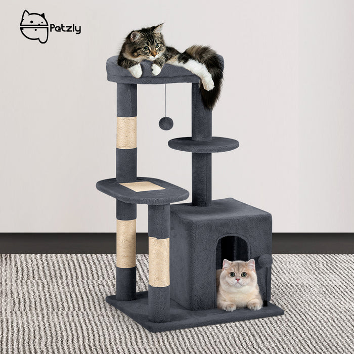 Cat Tree Tower Scratching Post Scratcher Condo Bed House 85Cm Dark Grey