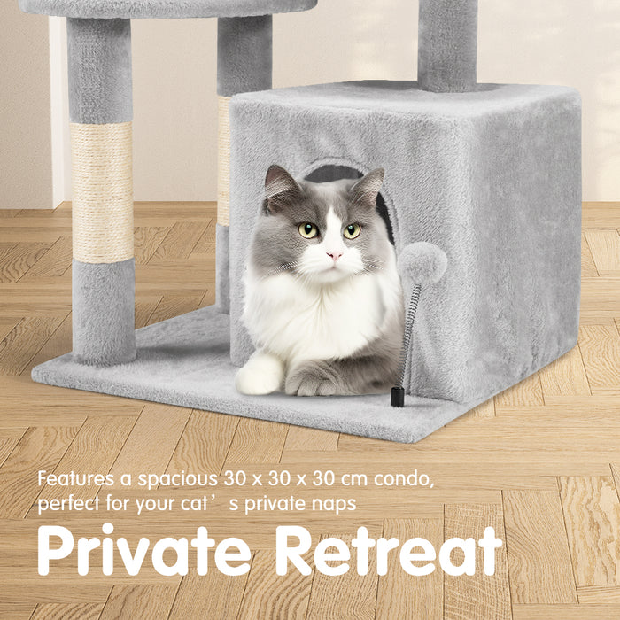Cat Tree Tower Scratching Post Scratcher Condo Bed House 85Cm Grey
