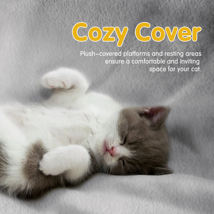 Cat Tree Tower Scratching Post Scratcher Condo Bed House 85Cm Grey