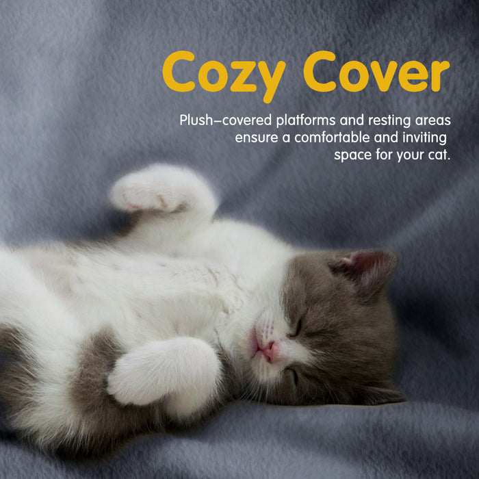 Cat Tree Tower Scratching Post Scratcher Condo House Bed 125Cm Dark Grey