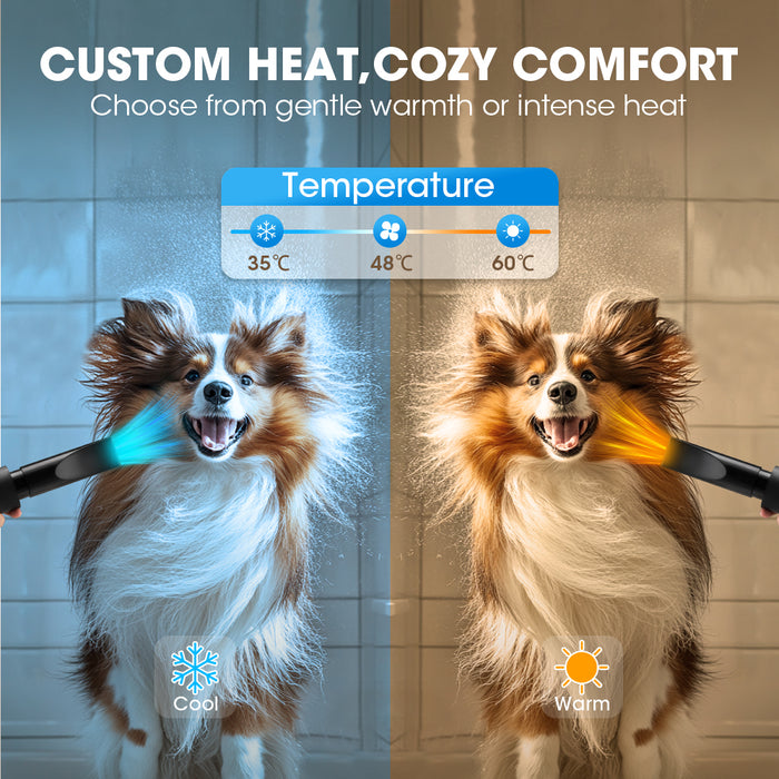 3200W Pet Hair Dryer Blow Cat Dog Grooming Hairdryer Blower 3 Nozzles