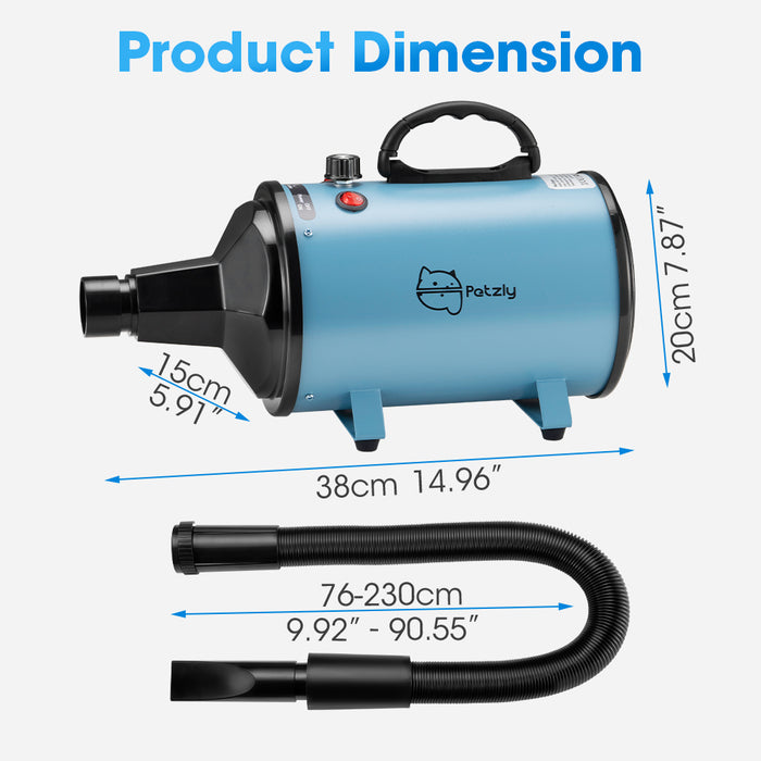 3200W Pet Hair Dryer Blow Cat Dog Grooming Hairdryer Blower 3 Nozzles