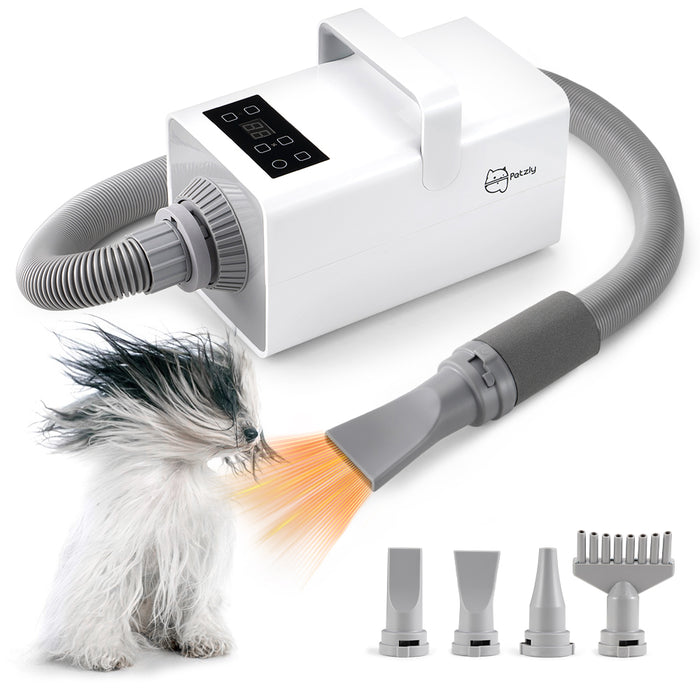 3200W Pet Hair Dryer Blower Lcd Touch Cat Dog Grooming 4 Nozzles