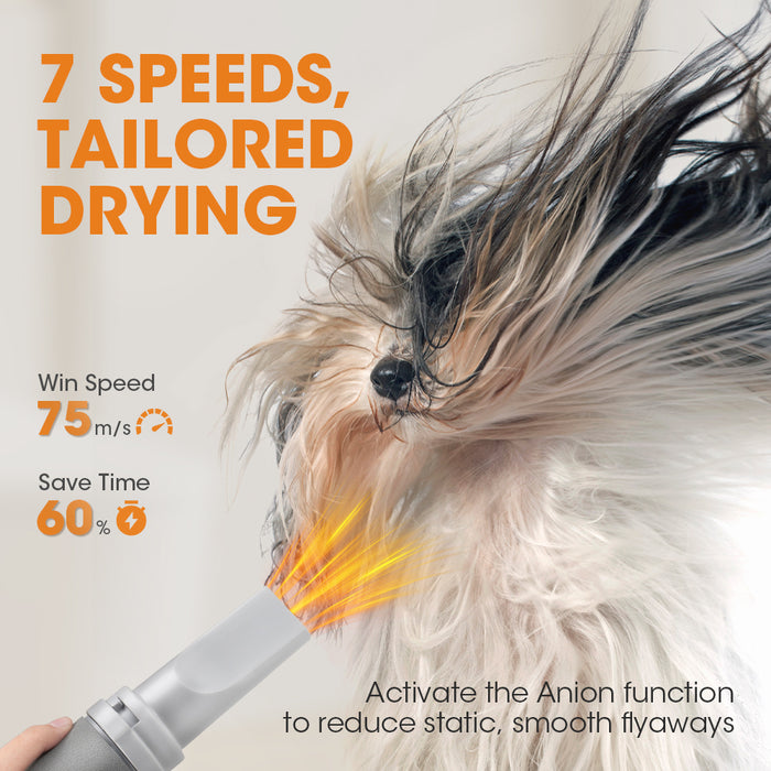 3200W Pet Hair Dryer Blower Lcd Touch Cat Dog Grooming 4 Nozzles