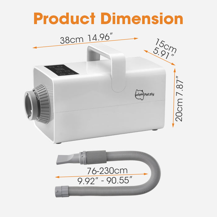 3200W Pet Hair Dryer Blower Lcd Touch Cat Dog Grooming 4 Nozzles